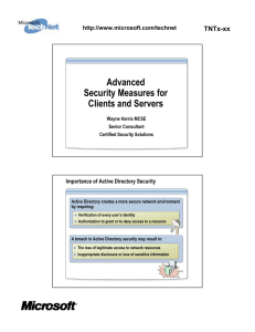 Advanced Security Measures for Clients and Servers TNTx-xx