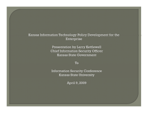 Kansas Information Technology Policy Development for the