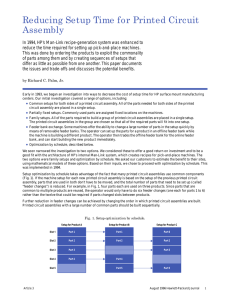 Reducing Setup Time for Printed Circuit Assembly