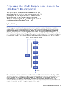 Applying the Code Inspection Process to Hardware Descriptions