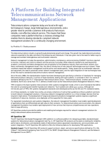 A Platform for Building Integrated Telecommunications Network Management Applications
