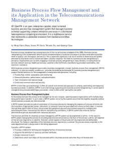 Business Process Flow Management and its Application in the Telecommunications Management Network