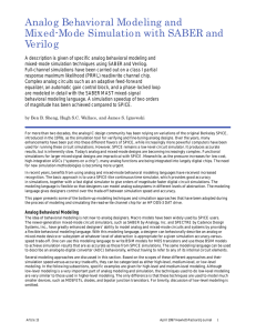 Analog Behavioral Modeling and Mixed-Mode Simulation with SABER and Verilog