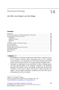 14 Grassland Ecology John Blair, Jesse Nippert, and John Briggs Contents