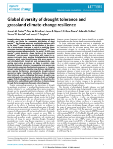 Global diversity of drought tolerance and grassland climate-change resilience LETTERS *