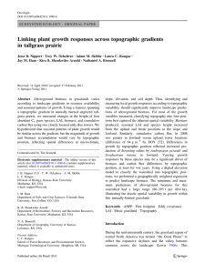 Linking plant growth responses across topographic gradients in tallgrass prairie