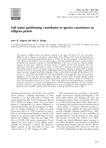 Soil water partitioning contributes to species coexistence in tallgrass prairie