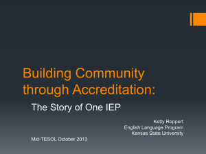Building Community through Accreditation:  The Story of One IEP