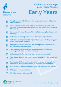 Early Years Fun ideas to encourage good reading habits