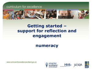 Getting started – support for reflection and engagement numeracy