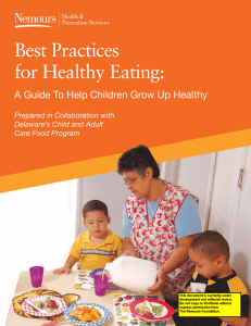 Best Practices for Healthy Eating: Prepared in Collaboration with