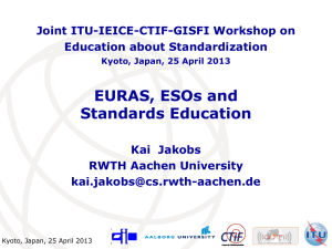 EURAS, ESOs and Standards Education