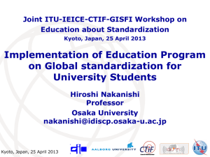 Implementation of Education Program on Global standardization for University Students