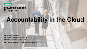 Accountability in the Cloud Dr. Siani Pearson – December 10th, 2015 ITU Kaleidoscope