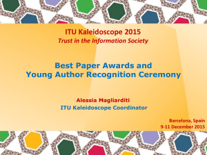 ITU Kaleidoscope 2015 Best Paper Awards and Young Author Recognition Ceremony