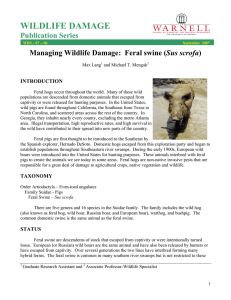 WILDLIFE DAMAGE  Publication Series