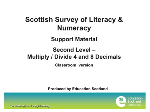 Scottish Survey of Literacy &amp; Numeracy Support Material –