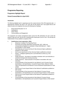 Programme Reporting – 13 June 2012 – Paper 4.1 CfE Management Board