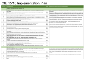 CfE 15/16 Implementation Plan