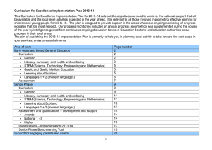 Curriculum for Excellence Implementation Plan 2013-14