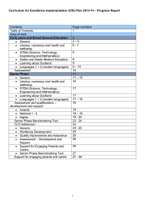 – Progress Report Curriculum for Excellence Implementation (CfE) Plan 2013-14 Page numbers