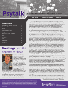 Psytalk Newsletter of the Department of Psychological Sciences