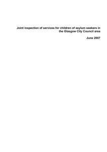 Joint inspection of services for children of asylum seekers in