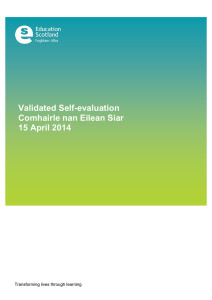 Validated Self-evaluation Comhairle nan Eilean Siar 15 April 2014