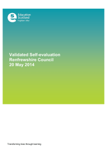 Validated Self-evaluation Renfrewshire Council 20 May 2014