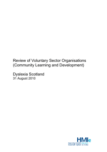 Review of Voluntary Sector Organisations (Community Learning and Development)  Dyslexia Scotland