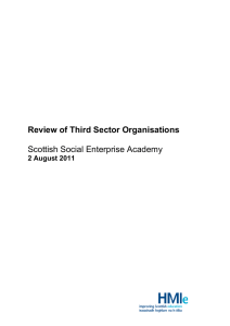 Review of Third Sector Organisations  Scottish Social Enterprise Academy 2 August 2011