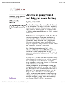 Arsenic in playground soil triggers more testing