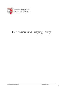 Harassment and Bullying Policy