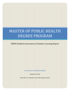 MASTER OF PUBLIC HEALTH DEGREE PROGRAM