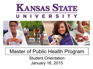 Master of Public Health Program Student Orientation January 16, 2015