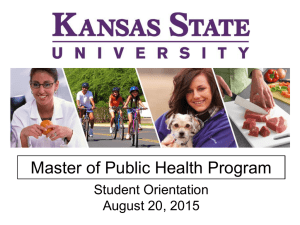 Master of Public Health Program Student Orientation August 20, 2015