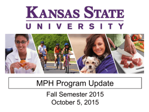 MPH Program Update Fall Semester 2015 October 5, 2015