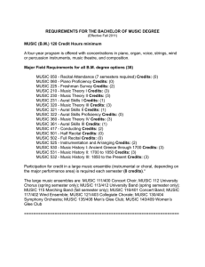 REQUIREMENTS FOR THE BACHELOR OF MUSIC DEGREE