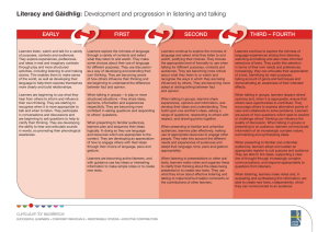 Literacy and Gàidhlig: THIRD – FOURTH EARLY SECOND