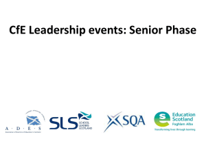 CfE Leadership events: Senior Phase