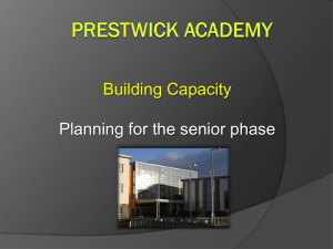 Building Capacity Planning for the senior phase