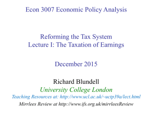 Econ 3007 Economic Policy Analysis  Reforming the Tax System
