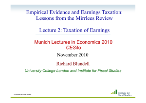 Empirical Evidence and Earnings Taxation: L f h Mi l