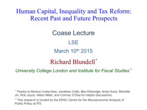 Human Capital, Inequality and Tax Reform: Recent Past and Future Prospects