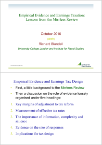 Empirical Evidence and Earnings Taxation: Lessons from the Mirrlees Review