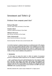 Investment  and  Tobin’s  Q Richard  Blundell
