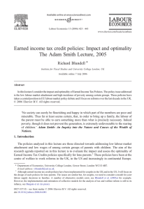 Earned income tax credit policies: Impact and optimality Richard Blundell ⁎