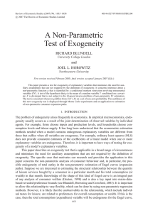 A Non-Parametric Test of Exogeneity RICHARD BLUNDELL and