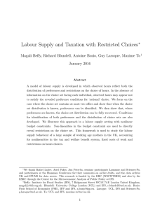 Labour Supply and Taxation with Restricted Choices ∗ January 2016