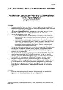 FRAMEWORK AGREEMENT FOR THE MODERNISATION OF PAY STRUCTURES (subject to ratification)
